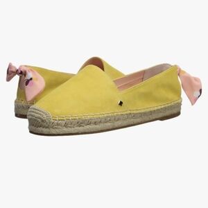 Kate Spade Grayson Espadrilles Maize Mules Flats Suede Sz 8.5 & 9 $138 Retail